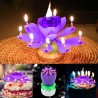 Partyvela de cumpleaños rotativa con forma de loto con 8 velas pequeñas  Feliz cumpleaños canción