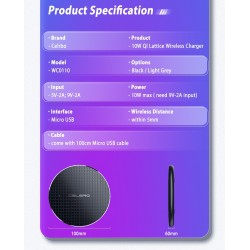 10W QI wireless charger - fast charging pad for iPhone - Samsung S20 - Note 10 Plus - Xiaomi MI 9Chargers