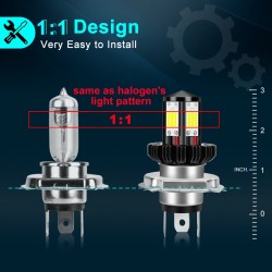 LucesH6 - BA20D - Hi-lo rayo - Bombilla de la cabeza de la motocicleta LED