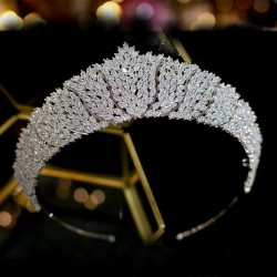 Pinzas de cabelloCorona de plata exclusiva - banda de cabeza hecha de zirconia cúbica