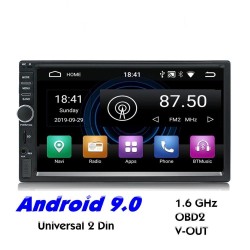 2 Din Bluetooth Android 9 radio para automóvil - WiFi - USB - Navegación GPS - Mirrorlink - MP3 MP5