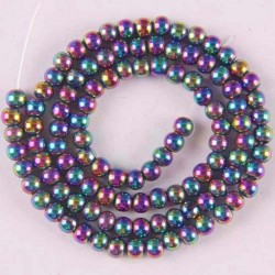 Bolashematita magnética de 4mm motley - cuentas sueltas redondas - hilo de 16 pulgadas para la fabricación de joyas