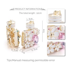 llaveroPerfume botella con cristales y flores - llavero