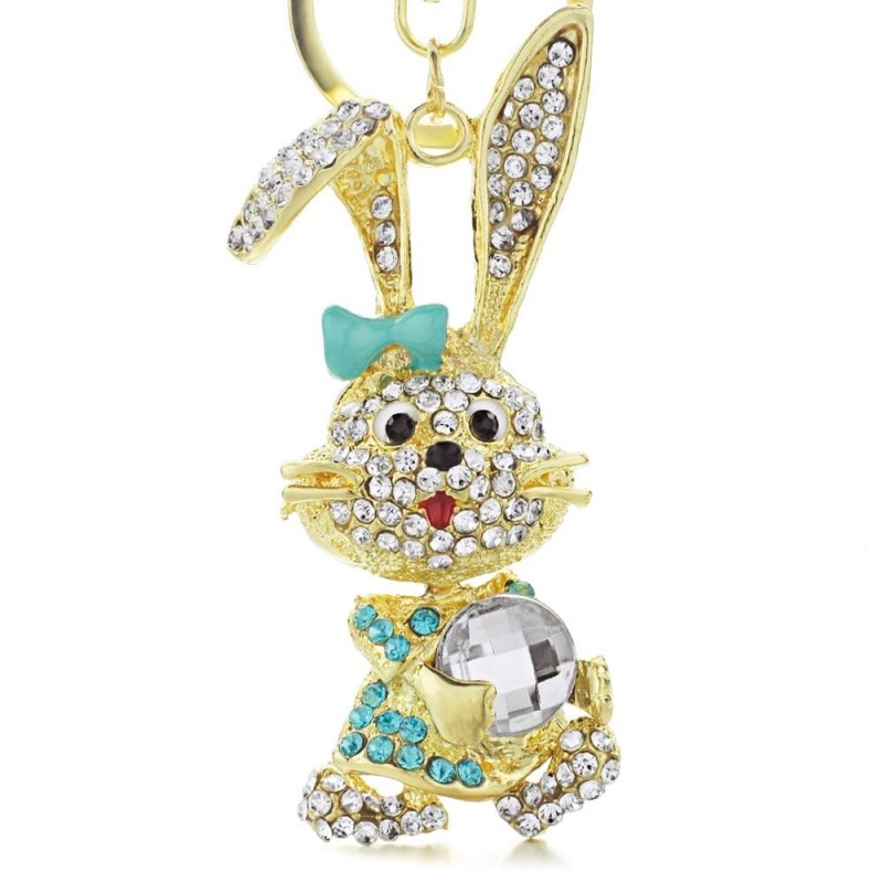 llaverollave de conejo de oro & cristal llaverollave de conejo de oro & cristal