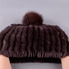 Sombreros & gorrasGorro de piel de conejo picado con pompom