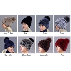 Sombreros & gorrasGorro de piel de conejo picado con pompom