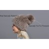 Sombreros & gorrasGorro de piel de conejo picado con pompom