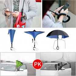 Reversible umbrella - anti-UV - folding - double layer - C-type handleOutdoor & Camping