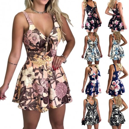 Short jumpsuit with summer print - shorts - mini dressJumpsuits