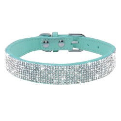 Collares & CorreasCollar de cuero con piedras preciosas para perros y gatos