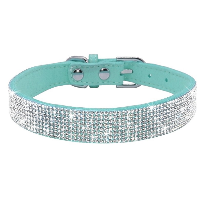 Collares & CorreasCollar de cuero con piedras preciosas para perros y gatos
