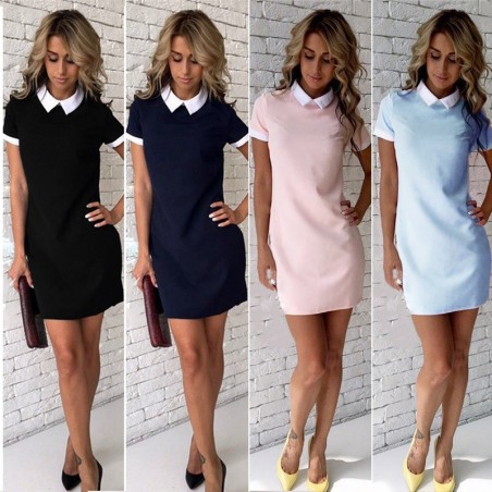 Elegant mini dress with a collarDresses