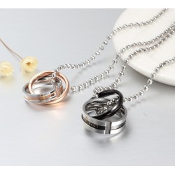 CollarAmor infinito - doble círculos collar - 2 piezas