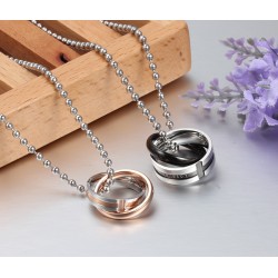 CollarAmor infinito - doble círculos collar - 2 piezas