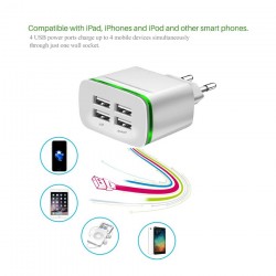CargadoresCargador USB universal - 2 puerto / 4 puerto - luz LED - puerto multi