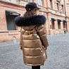 Long - warm winter jacket with fur hood - for girlsKids