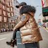 Long - warm winter jacket with fur hood - for girlsKids