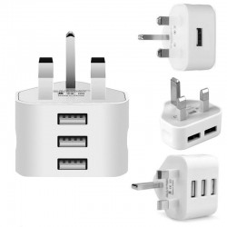 Cargadores3 pin plug para todos los teléfonos móviles - pared de carga de viajes - AC multi adaptador de potencia