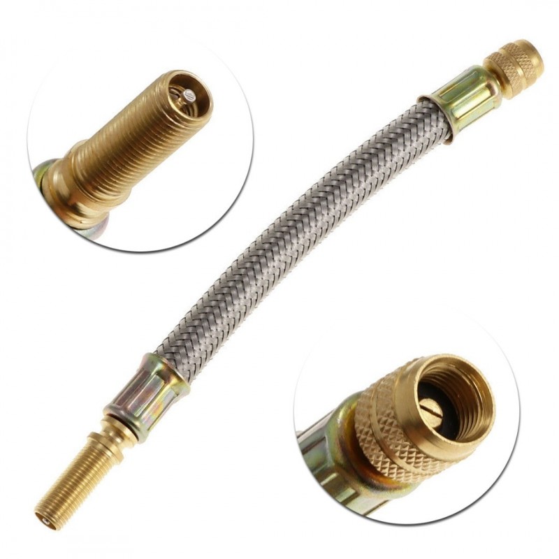 1pc 150mm stainless steel -braided flexible hose - car wheels tyre valve stems -extensions tube adapterWheel parts