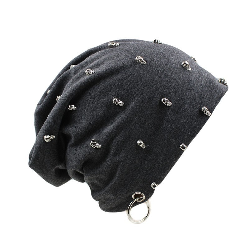 Casual cotton hat with skull and silver ringHats & Caps