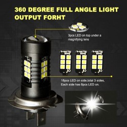 2pcs LED lamp super bright car fog lights - 12v 24v 6000k white car driving 21 3030-SMD running light auto led h7 bulbLights ...