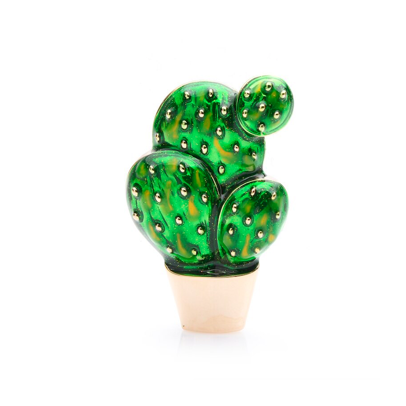 BrochesCactus de esmalte verde - un elegante broche