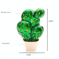 BrochesCactus de esmalte verde - un elegante broche