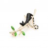 black cat sleeping on the tree enamel broochesBrooches