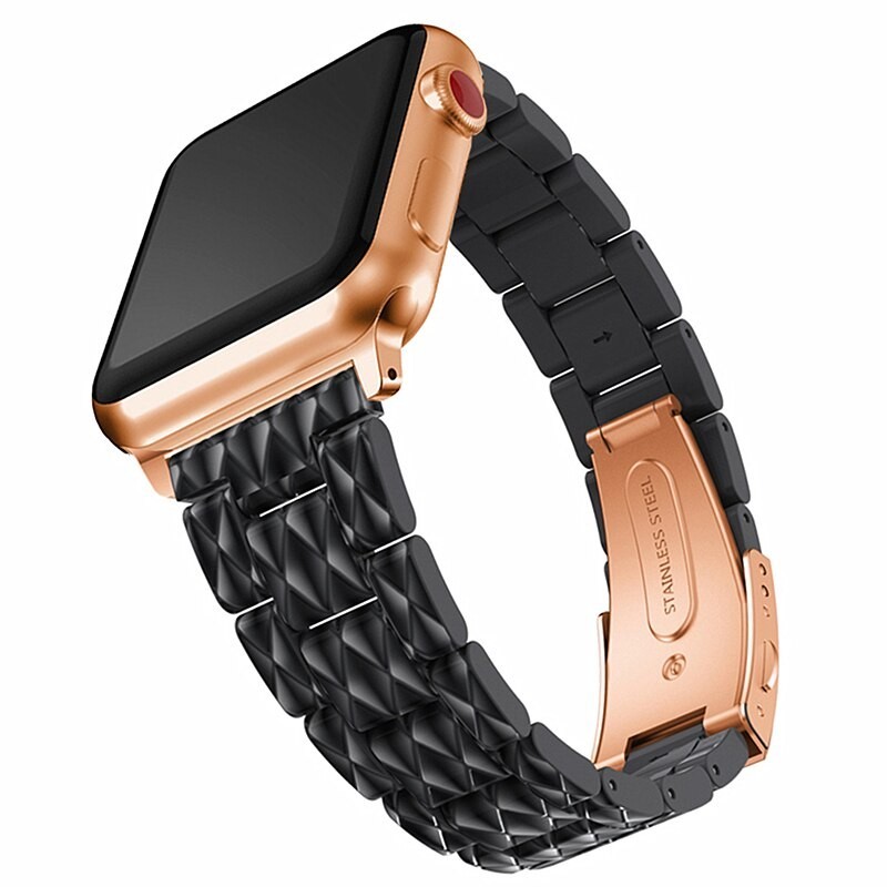 Accesorioscorrea de resina para banda de reloj pulsera pulsera pulsera reloj para iwatch - 4/3/2 iwatch bandas rosa hebilla d...