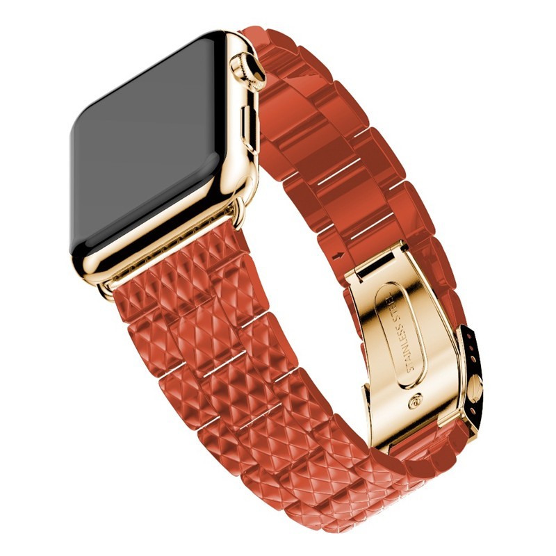Accesorioscorrea de resina para banda de reloj pulsera pulsera pulsera reloj para iwatch - 4/3/2 iwatch bandas rosa hebilla d...