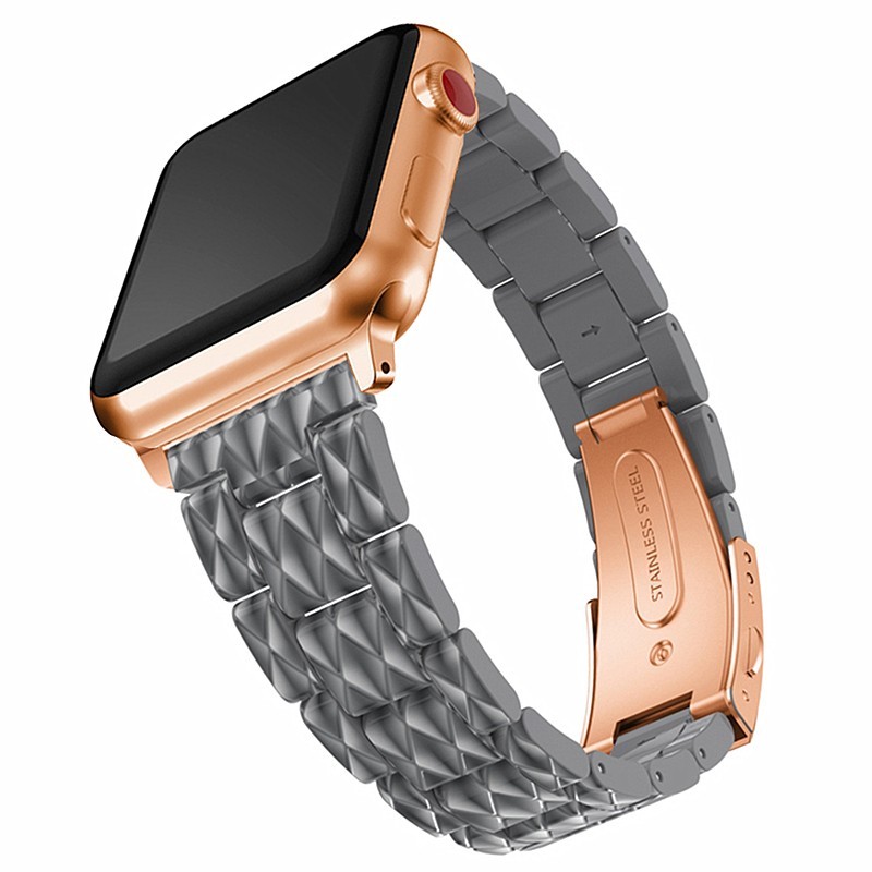 Accesorioscorrea de resina para banda de reloj pulsera pulsera pulsera reloj para iwatch - 4/3/2 iwatch bandas rosa hebilla d...