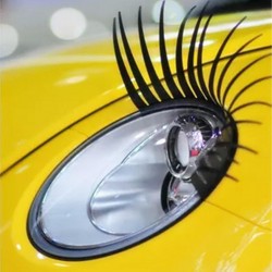 Estilo2PCS 3D Charming Black False Eyelashes Fake Eye Lash Sticker Car Headlight Decoración Funny Decal Fo