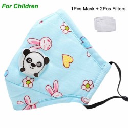 PM25 activated carbon face/mouth mask with valve - for kids children - incl. extra filtersMouth masks