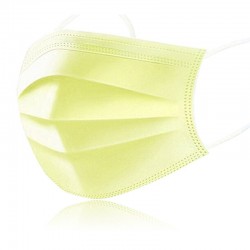 Disposable face/ mouth masks - 3 layer - anti-dust - anti bacterial - premium yellow