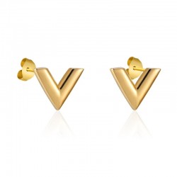 V pattern stud earrings - stainless steelEarrings