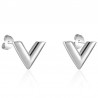 AretesV patrón pendientes stud - acero inoxidable