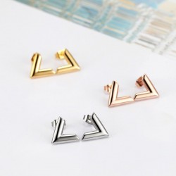 AretesV patrón pendientes stud - acero inoxidable