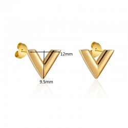 AretesV patrón pendientes stud - acero inoxidable
