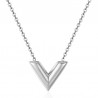 V Letter pendant with necklace - stainless steelNecklaces