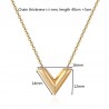 V Letter pendant with necklace - stainless steelNecklaces