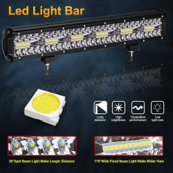 Barra de luces LED60W - 420W - barra ligera LED - reflectores de combo para camiones - off-roads - tractores - 4x4 SUV - ATV ...