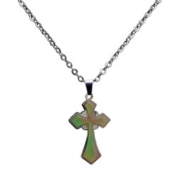 CollaresColor cambiante thermo cruz - collar de acero inoxidable