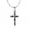 CollaresModa negro - plata - oro doble cruz - acero inoxidable collar - unisex
