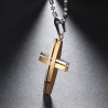 CollaresModa negro - plata - oro doble cruz - acero inoxidable collar - unisex