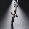 CollaresModa negro - plata - oro doble cruz - acero inoxidable collar - unisex