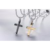 CollaresModa negro - plata - oro doble cruz - acero inoxidable collar - unisex