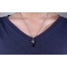 CollaresModa negro - plata - oro doble cruz - acero inoxidable collar - unisex