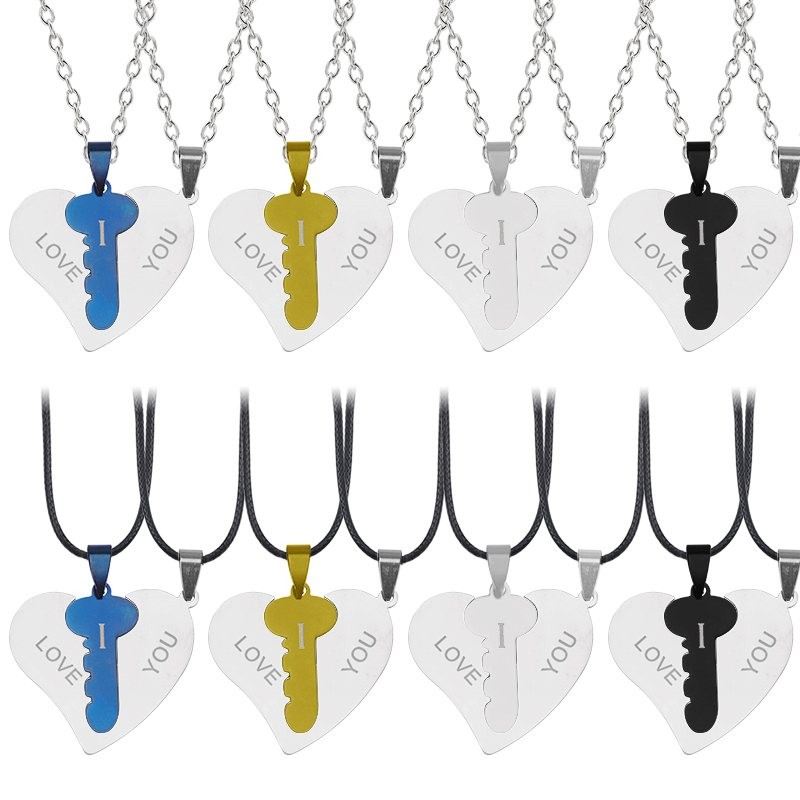 CollarTe amo - 2 piezas corazón & collar de llave - 2 piezas