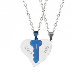 CollarTe amo - 2 piezas corazón & collar de llave - 2 piezas