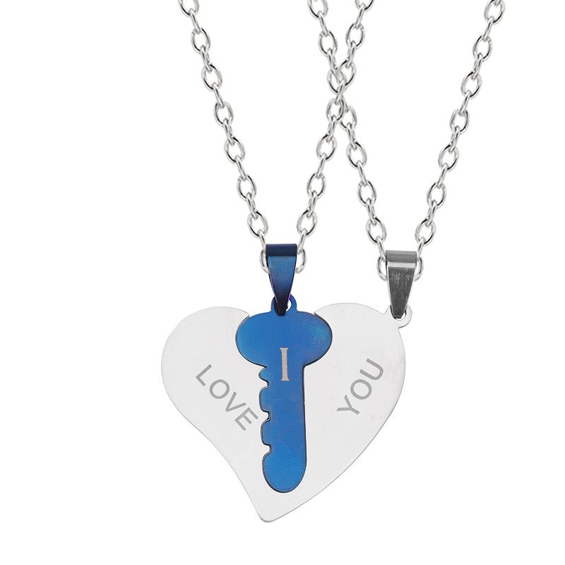 CollarTe amo - 2 piezas corazón & collar de llave - 2 piezas